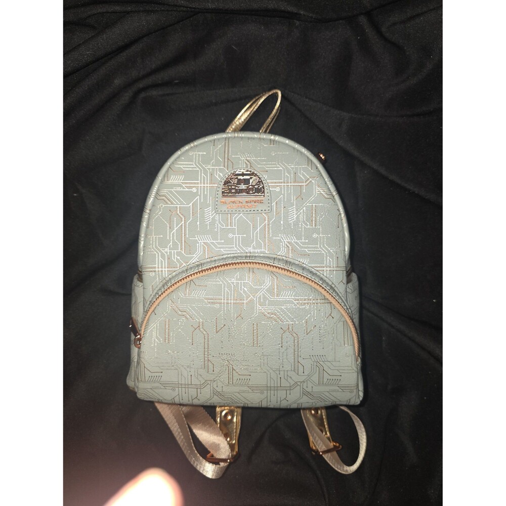 Like new black spire post droid gold mini backpack bookbag purse bag tote!